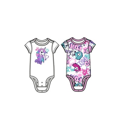 Боди детское трикотажное для девочек, 2 шт в комплекте