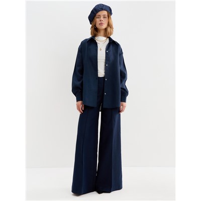 Брюки женские палаццо MINAKU: Safari, синие, размер 42