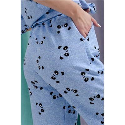 Костюм женский 8435 (Панды на голубом)