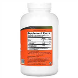 Now Foods, сертифицированный органический инулин, порошок из чистого пребиотика, 454 г (1 фунт)