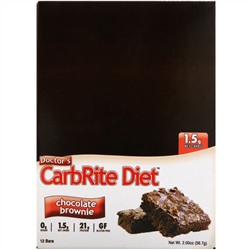 Universal Nutrition, Батончики Doctor's CarbRite Diet, шоколадный брауни, 12 батончиков по 56,7 г (2 унции)
