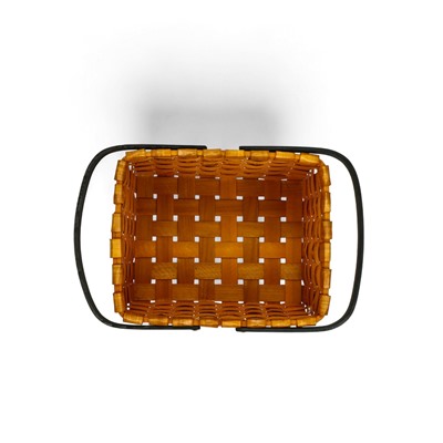 Корзина плетёная для хранения, 28×23×16 см, ручка h=15 см, деревянная, коричневая, Greengo