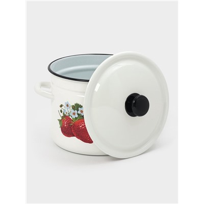 Кастрюля эмалированная, 7 л, d=23.5 см, с крышкой, цилиндрическая, белая