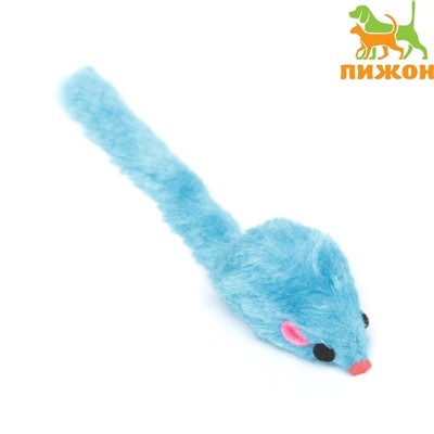 Игрушка для кошек «Мышь малая» цветная, 5 см, синяя