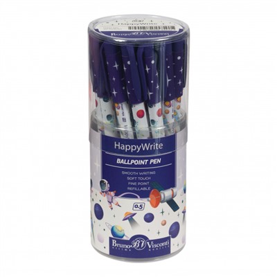 Ручка шариковая 0.5 мм "HappyWrite. Космос" синяя 20-0215/61 Bruno Visconti