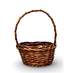 Корзина плетёная для хранения, 27×21×11 см, ручка h=17 см, лоза, коричневая