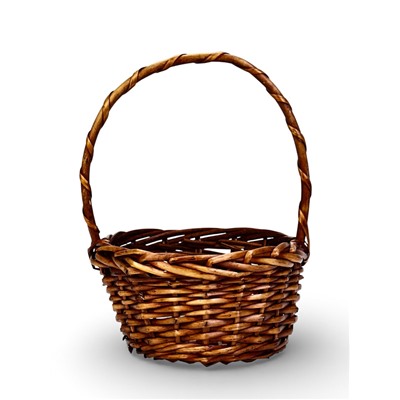 Корзина плетёная для хранения, 27×21×11 см, ручка h=17 см, лоза, коричневая