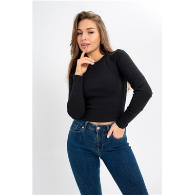 Лонгслив укороченный 100015 (Черный)