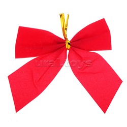 Новогоднее украшение "Бантики" красные (6шт.* 8см.)