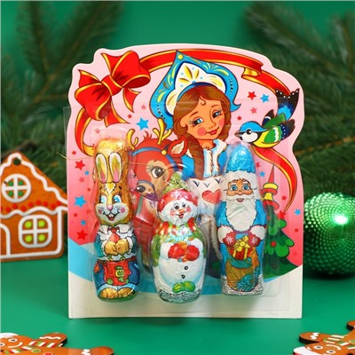 Набор фигурного шоколада «Дед мороз и кролик », 54 г