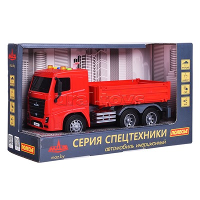 МАЗ, автомобиль бортовой инерционный (со светом и звуком) (в коробке)