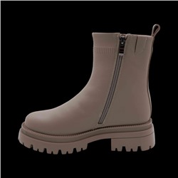 Ботинки из натуральной кожи на меху РА18-2 бежевые