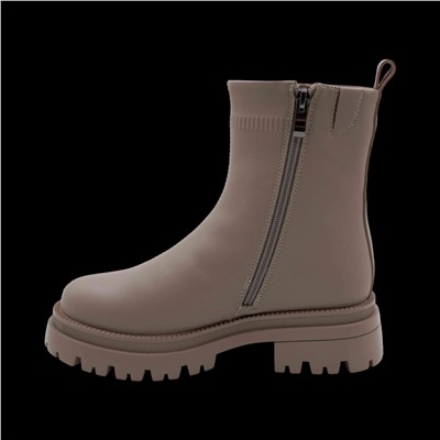 Ботинки из натуральной кожи на меху РА18-2 бежевые