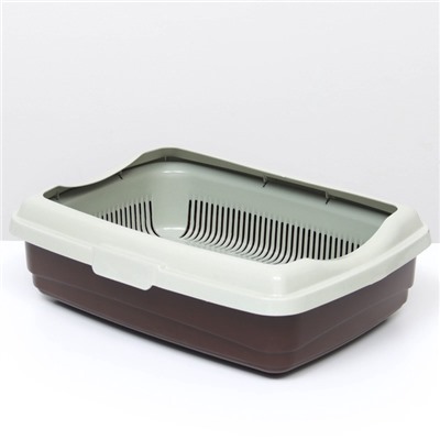 Лоток большой с сеткой и бортиком Atlantis «Стандарт», 43×33×12.5 см, шоколад