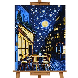 Мозаика алмазная "Ночная улочка" 30*40см.