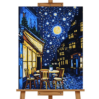 Мозаика алмазная "Ночная улочка" 30*40см.