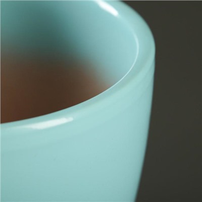 Горшок для цветов «Антик», 1 л, d=15 см, h=13 см, керамический, с поддоном, бирюзовый