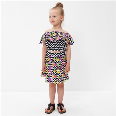 Комплект для девочки, цвет чёрный/белый, рост 104 см