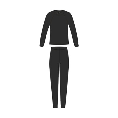 Термокомплект трикот. для девочек: фуфайка (футболка) с длин. рук, брюки