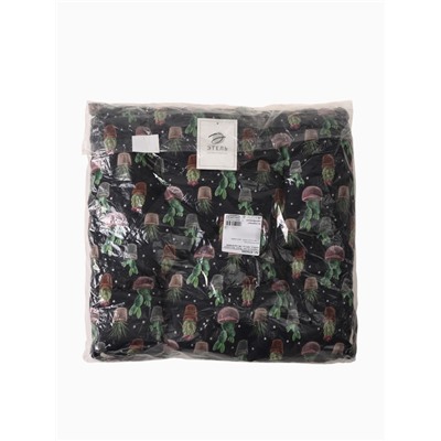 Подушка на стул «Этель» Succulents, 42×42 см, чёрная