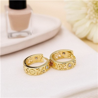 Серьги колечки лимонная позолота, арт.313.219