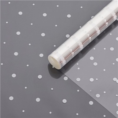 Пленка цветная с белым рисунком горох 100 см × 9 м 350 г