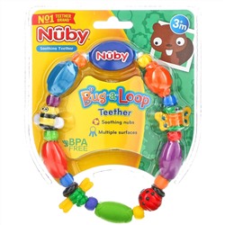 Nuby, Bug-a-Loop, прорезыватель для зубов, для детей от 3 месяцев, 1 шт.