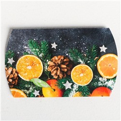 Коробка подарочная новогодняя складная «Мандариновое настроение», 11×8×2 см, Новый год