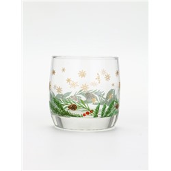 Стакан новогодний «Зимний букет», 310 мл, золотая деколь