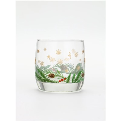 Стакан новогодний «Зимний букет», 310 мл, золотая деколь