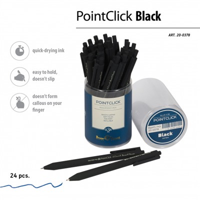 Ручка автоматическая шариковая 0.38мм "PointClick.BLACK" синяя 20-0378 Bruno Visconti
