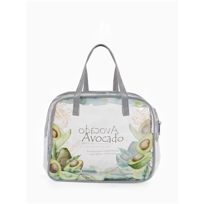 Косметичка - сумка на молнии для бассейна, с ручками, с принтом, серая