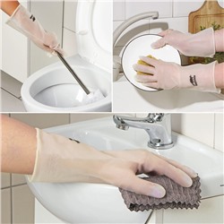 Перчатки хозяйственные Raccoon, ПВХ, 70 г, размер L, цвет белый