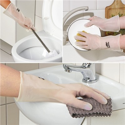 Перчатки хозяйственные Raccoon, ПВХ, 70 г, размер L, цвет белый