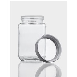 Банка для сыпучих Доляна «Призма», 750 мл, 9×14.5 см, с металлической крышкой, стекло, прозрачная