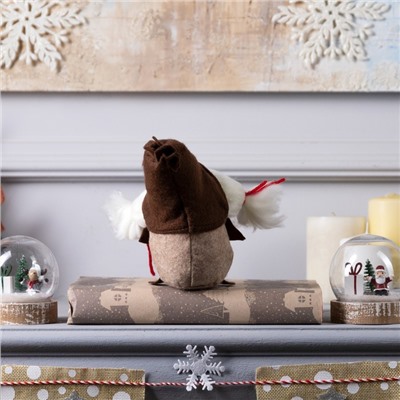 Светодиодная фигура «Гном-боровик» 8×20×8 см, текстиль, батарейки AG10×3 (в комплекте), свечение тёплое белое