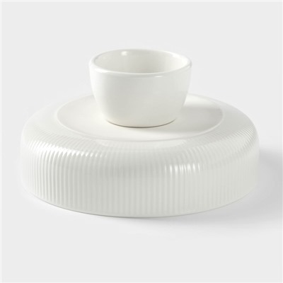 Блюдо керамическое для фруктов, d=20.5 см, цвет белый