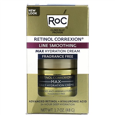 RoC, Retinol Correxion, Max Hydration Cream, Fragrance Free, 1.7 oz (48 g)