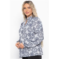 Блуза Доменика (серо-синяя) Б15016-18М