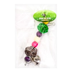 Игрушка для птиц «Гантели», 15×8 см, цвет МИКС