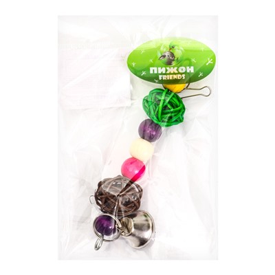 Игрушка для птиц «Гантели», 15×8 см, цвет МИКС