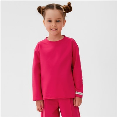 Футболка детская с длинным рукавом KAFTAN, размер 30 (98-104 см), розовая