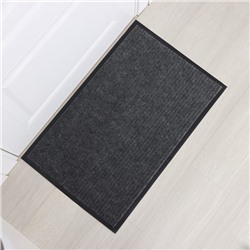 Коврик придверный влаговпитывающий, ребристый, «Стандарт», 50×80 см, серый