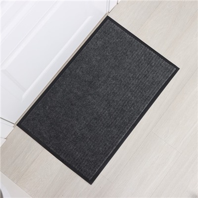 Коврик придверный влаговпитывающий, ребристый, «Стандарт», 50×80 см, серый