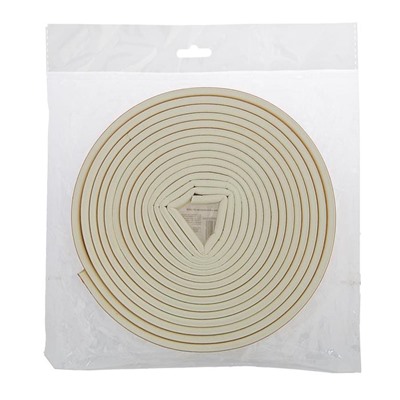 Уплотнитель резиновый ТУНДРА, профиль Р, размер 5.5×9 мм, белый, в упаковке 10 м