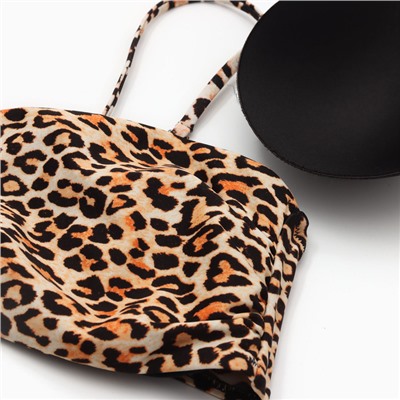 Купальник раздельный с завышенной талией женский MINAKU, принт леопард, размер 44