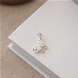 Кулон бабочка, покрытие: посеребрение, вставка: цирконы, арт.007.068