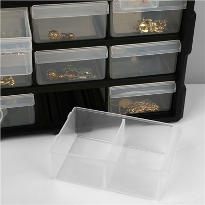 Органайзер универсальный «Ящик» 39 мест, пластик, 38.5×16×47.5 см, чёрный