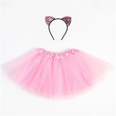 Набор для фотосессии KAFTAN «Пони»: юбка и ободок, розовый, рост 92-104