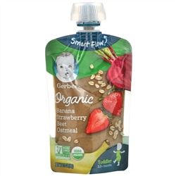 Gerber, Organic Banana, Strawberry, Beet, Oatmeal, Toddler, 12+ Months, 3.5 oz (99 g)